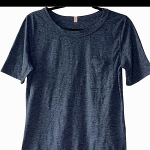 Lunya Pocket Slub Pima Cotton Tee T Shirt. Charcoal Gray. Size Medium